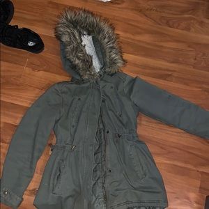 Green Utility Jacket w/ fur hood
